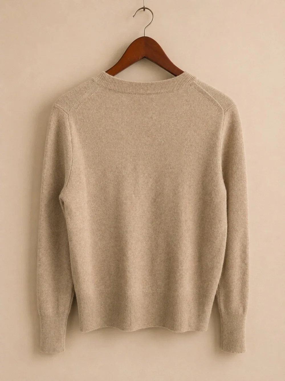 J.Crew Classic Fit 100% Cashmere Sweater Small Camel Beige Luxury Knit